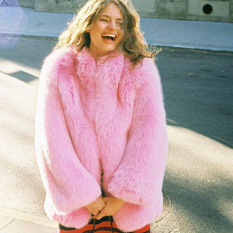 Artificial fox fur Pink Insane dress