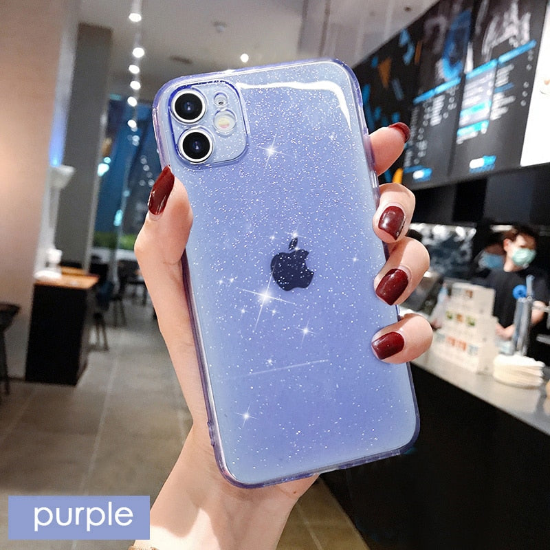 Glitter Fluorescent Colors Phone Cases On For iphone Purple eprolo