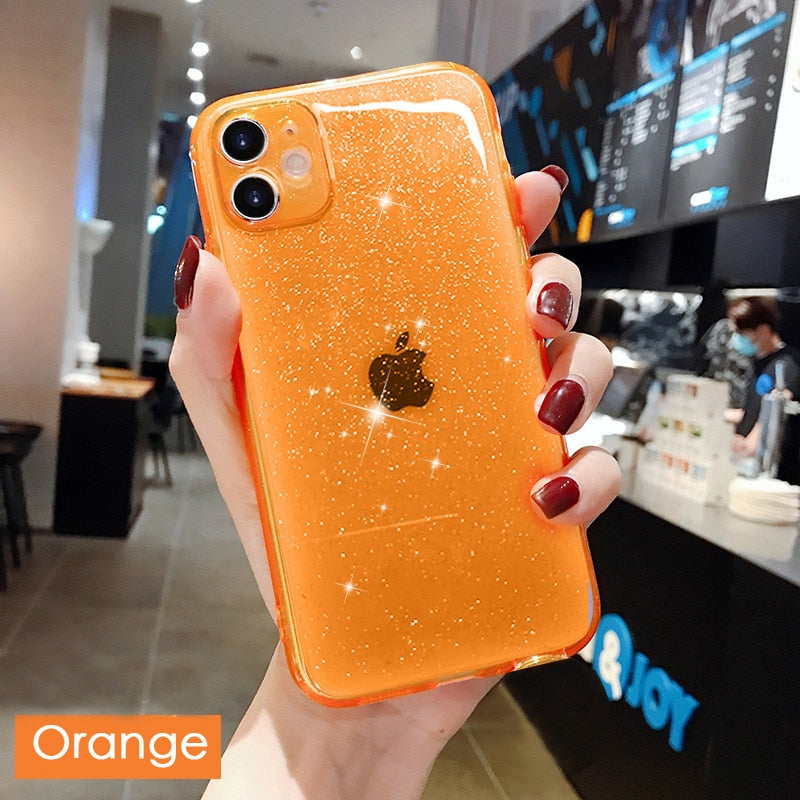 Glitter Fluorescent Colors Phone Cases On For iphone Orange eprolo