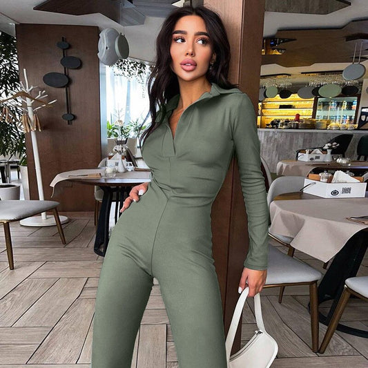 Slim Fitness Jumpsuit Women Rompers Green Insane Dress