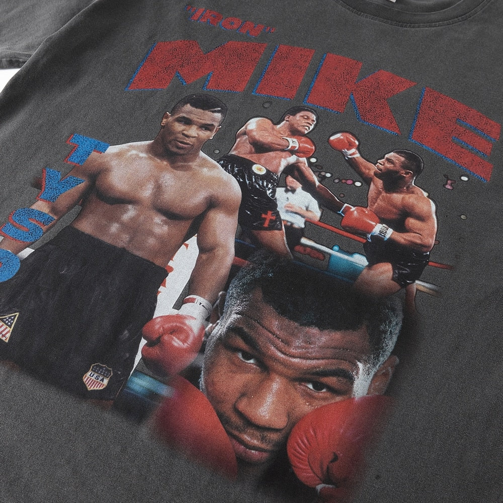 T-shirt Vintage Washed Boxing King Tyson uomo Insane Dress