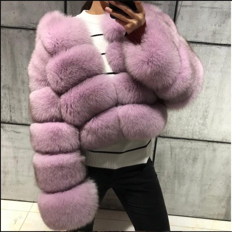 Fake Fox Fur Long Sleeve Coat Women Lavender Insane Dress