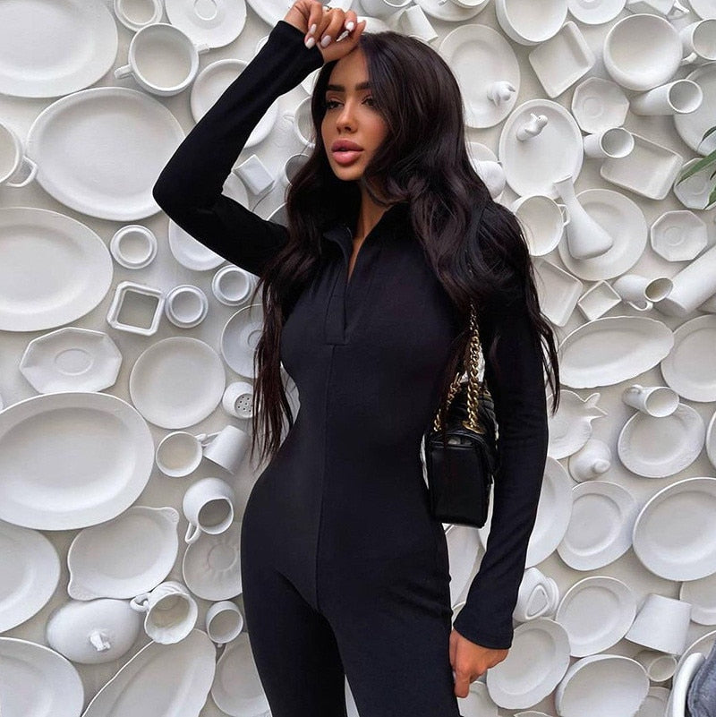 Slim Fitness Jumpsuit Women Rompers Black Insane Dress