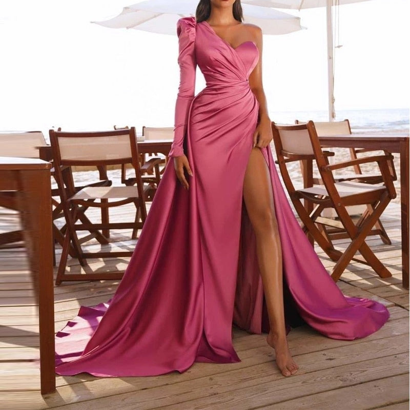 Wedding Party Dress One-shoulder Long Cocktail Insane Dress