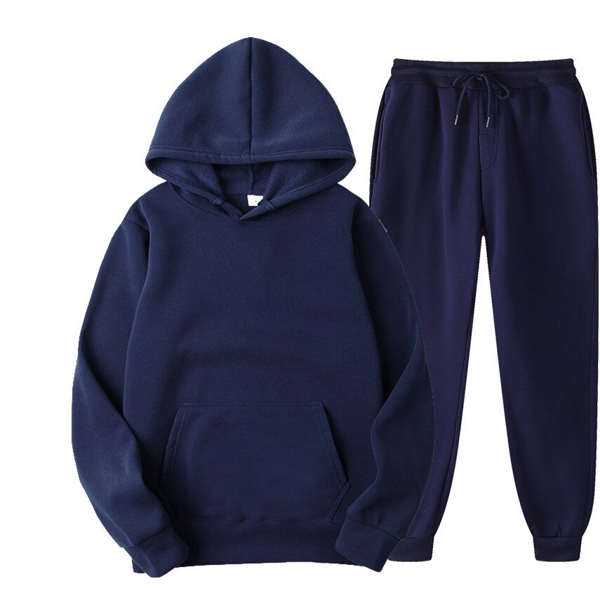 Completo tuta basic pantalone e felpa cappuccio Navy Insane Dress