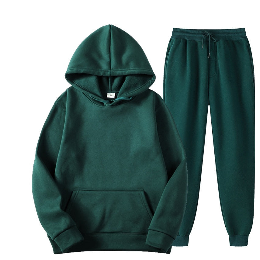 Completo tuta basic pantalone e felpa cappuccio Dark Green Insane Dress