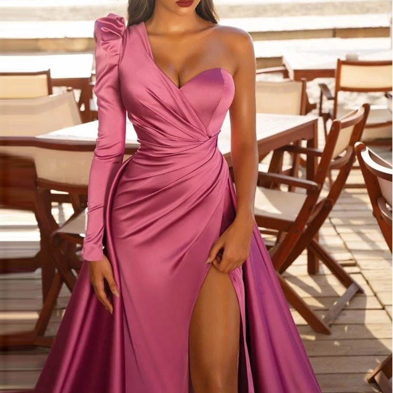 Wedding Party Dress One-shoulder Long Cocktail Insane Dress