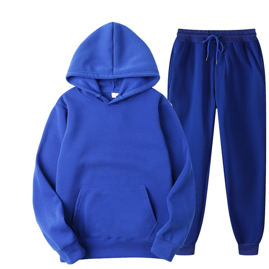 Completo tuta basic pantalone e felpa cappuccio Blue Insane Dress