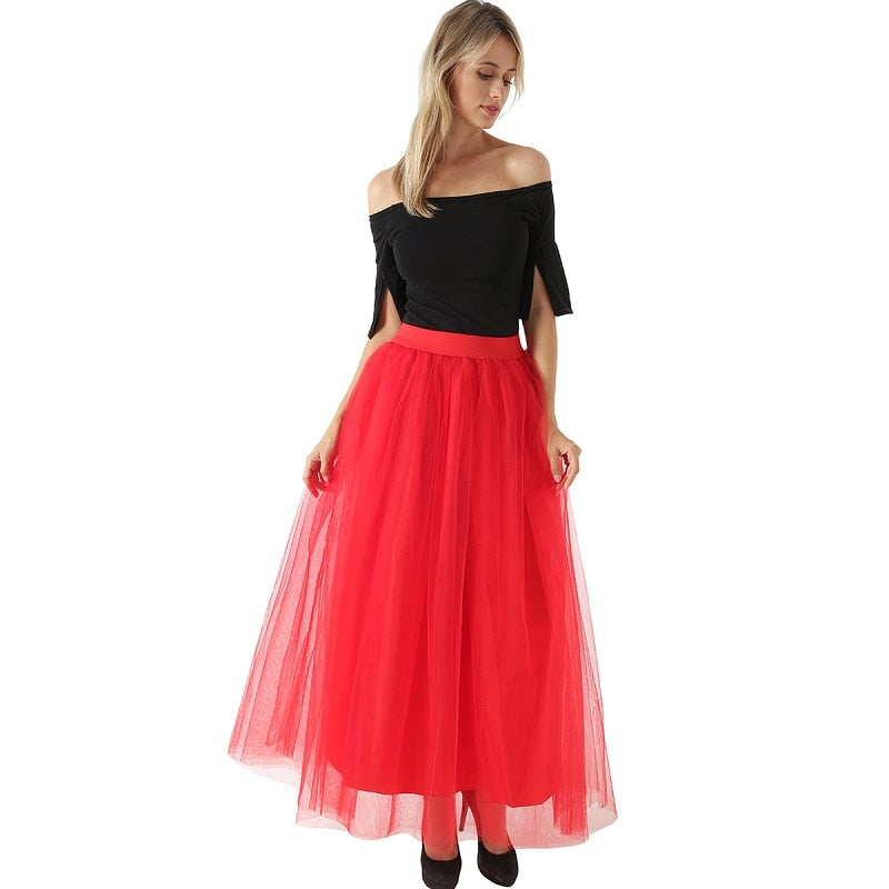 Gonna donna tulle lunga con elastico red One Size Insane Dress