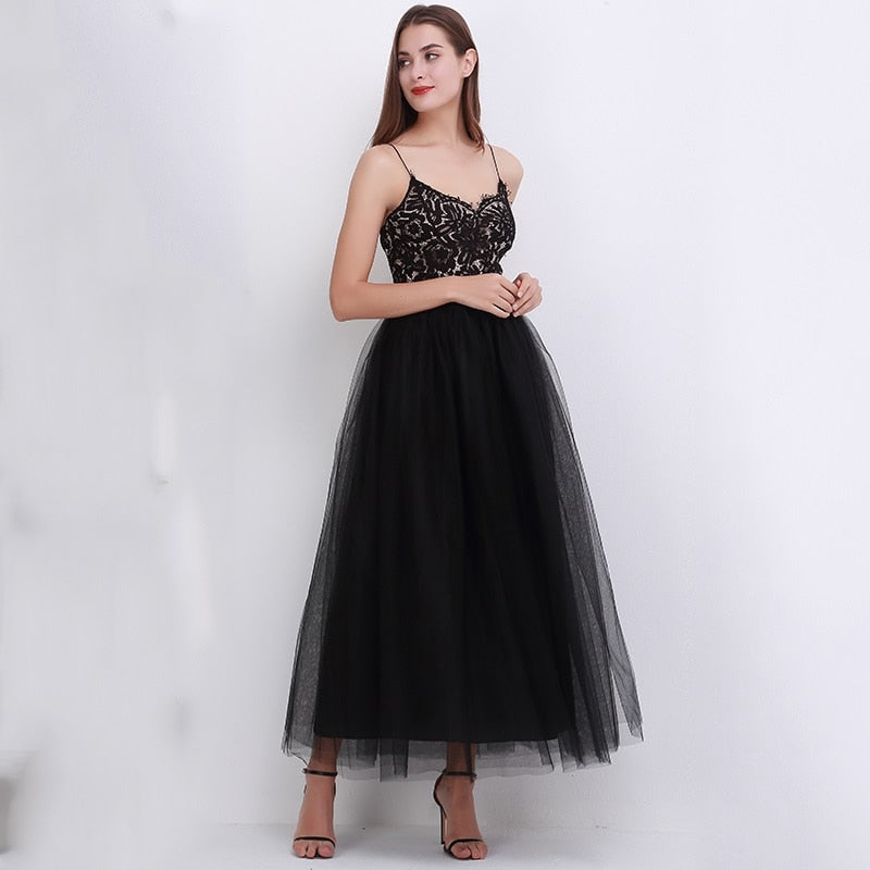 Gonna donna tulle lunga con elastico Black One Size Insane Dress