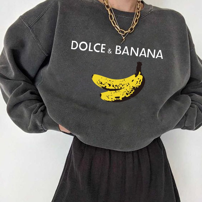 Felpa oversize unisex Dole e Banana Dark Gray Insane Dress