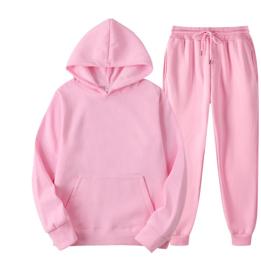 Completo tuta basic pantalone e felpa cappuccio Pink Insane Dress