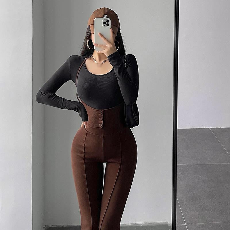 High Waist Slim Skinny Overalls Pants Women Insane Dress