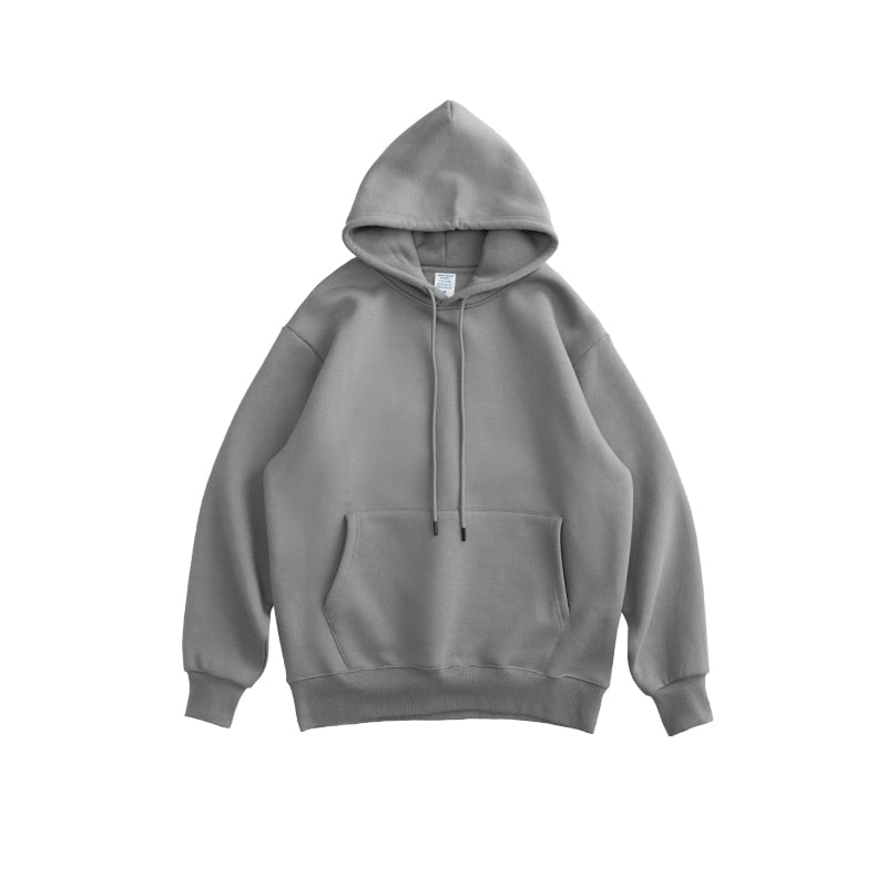 Winter Mens Thick Fleece Hoodies Unisex Mid gray Insane Dress