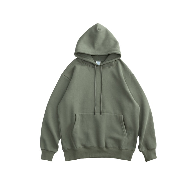 Winter Mens Thick Fleece Hoodies Unisex Charcoal green Insane Dress