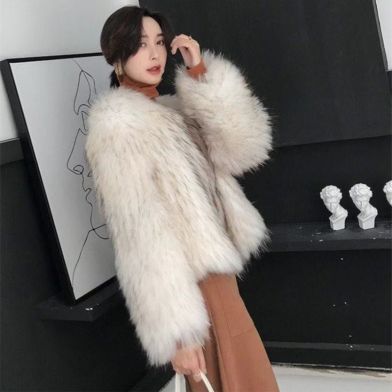 Faux Fur Coat Outerwear Furry Fluffy Women Insane Dress