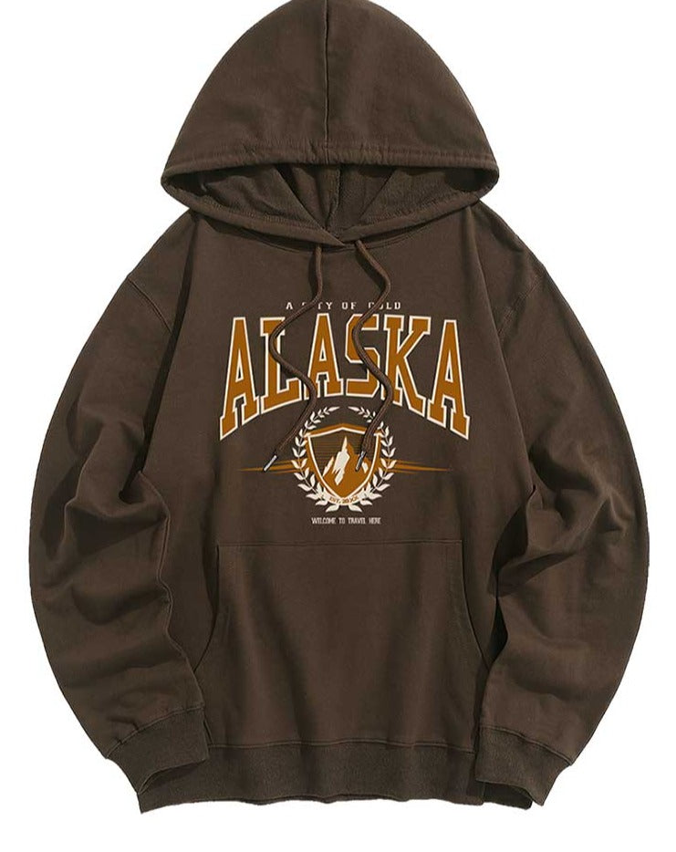 Felpa hoodie Alaska unisex vintage print Brown Insane Dress