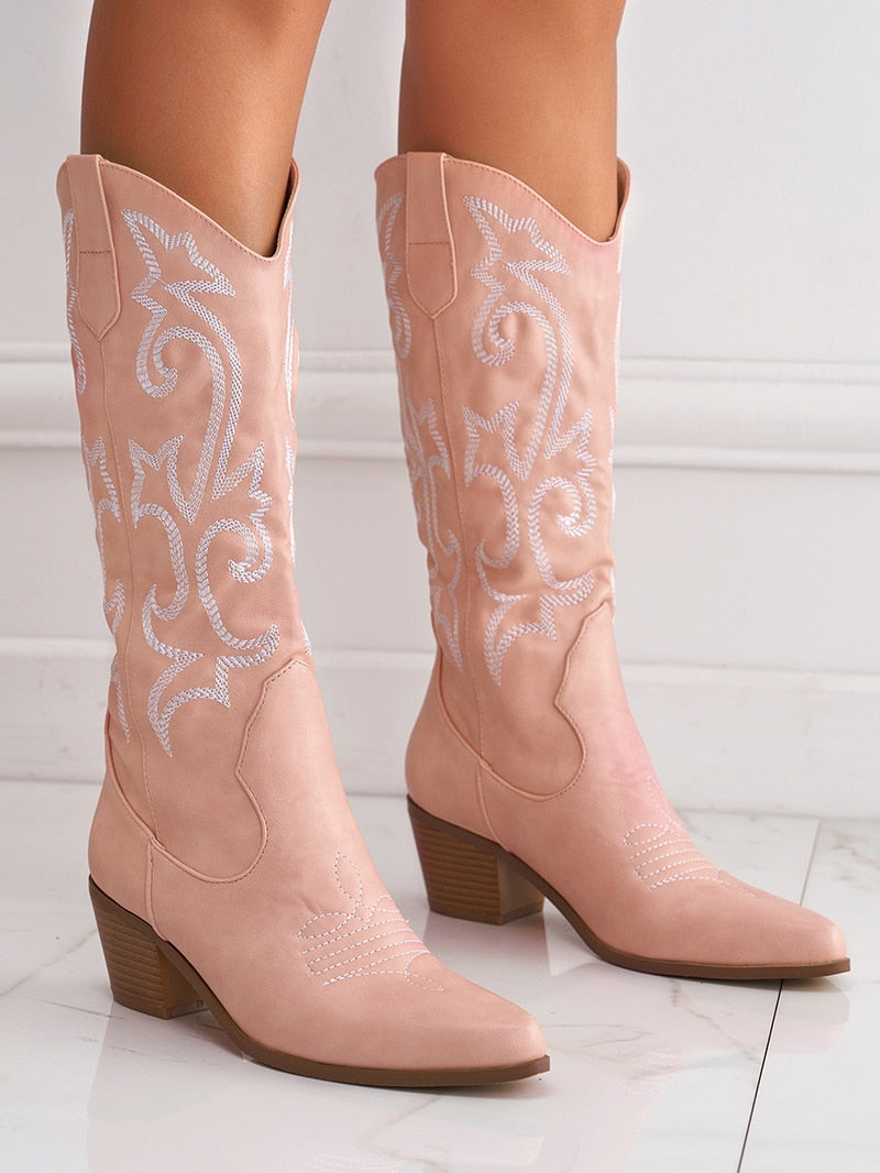 Western Boots Camperos donna ricami pink Insane Dress