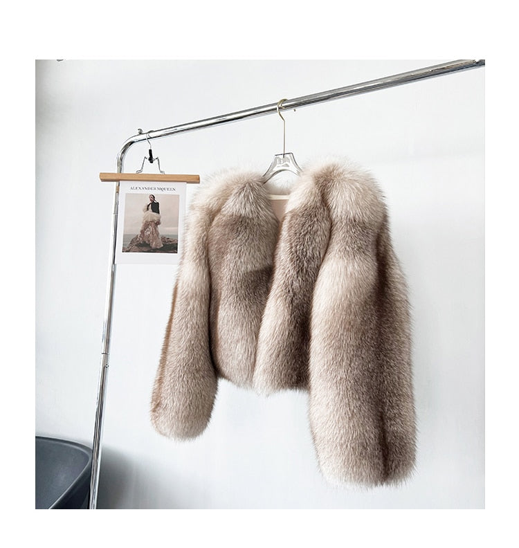 Real Fox Fur Coat Genuine Wholeskin Jacket Outwear Insane Dress