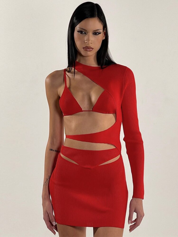 Mini abito irregular red Insane Dress