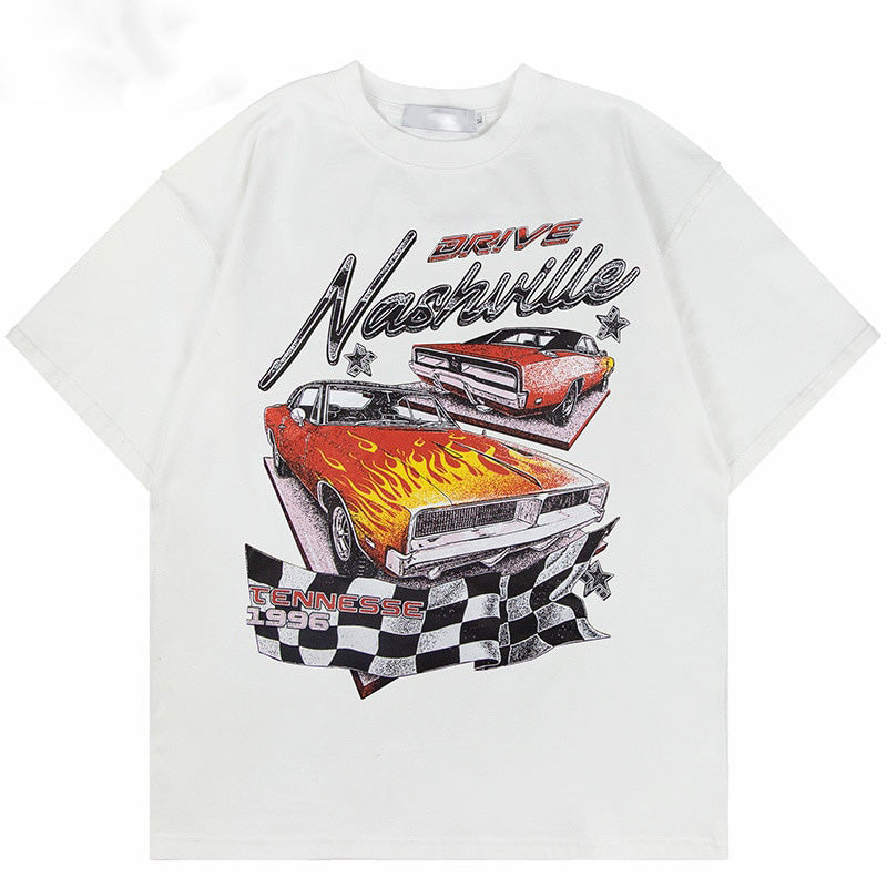 T-Shirt Streetwear Car Nashville vintage nascar uomo White Insane Dress