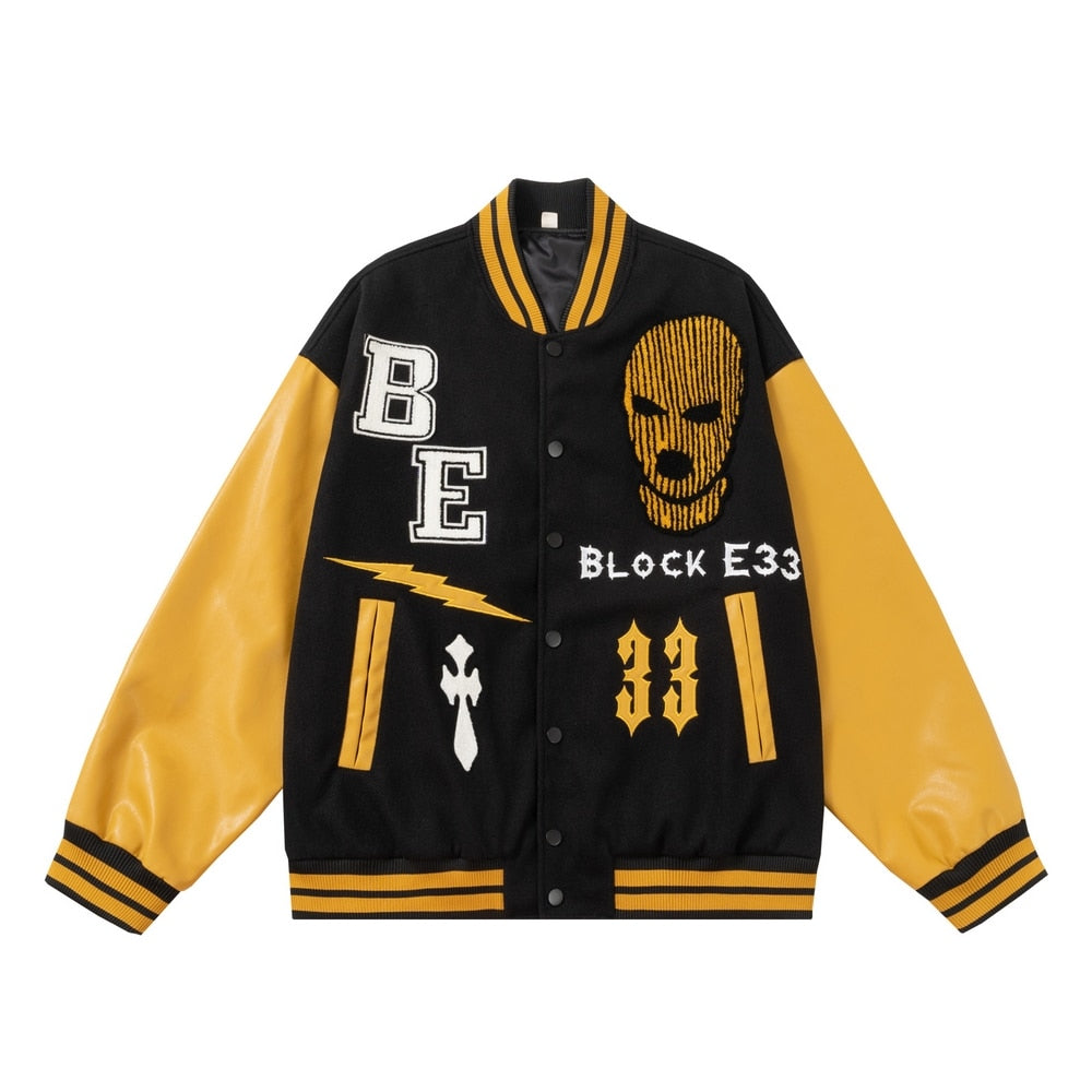 Baseball Jackets Men Hip Hop Gangster Hood inspired Black Insane Dress