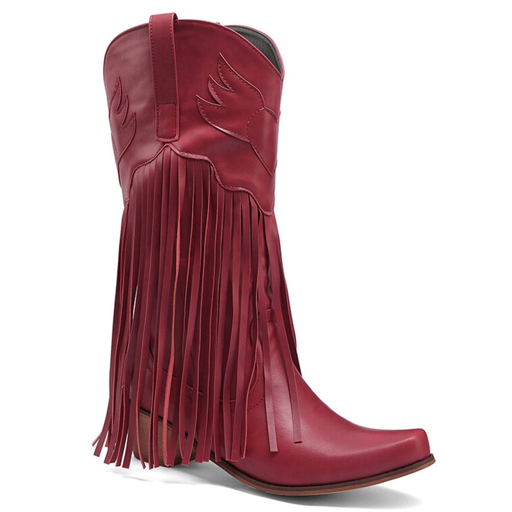 Retro Western Fringe Cowboy Cowgirl Boots Red Insane Dress