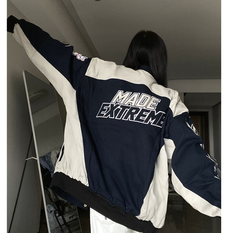 Bomber Varsity Jacket American Racing Hip Hop Vintage Insane Dress