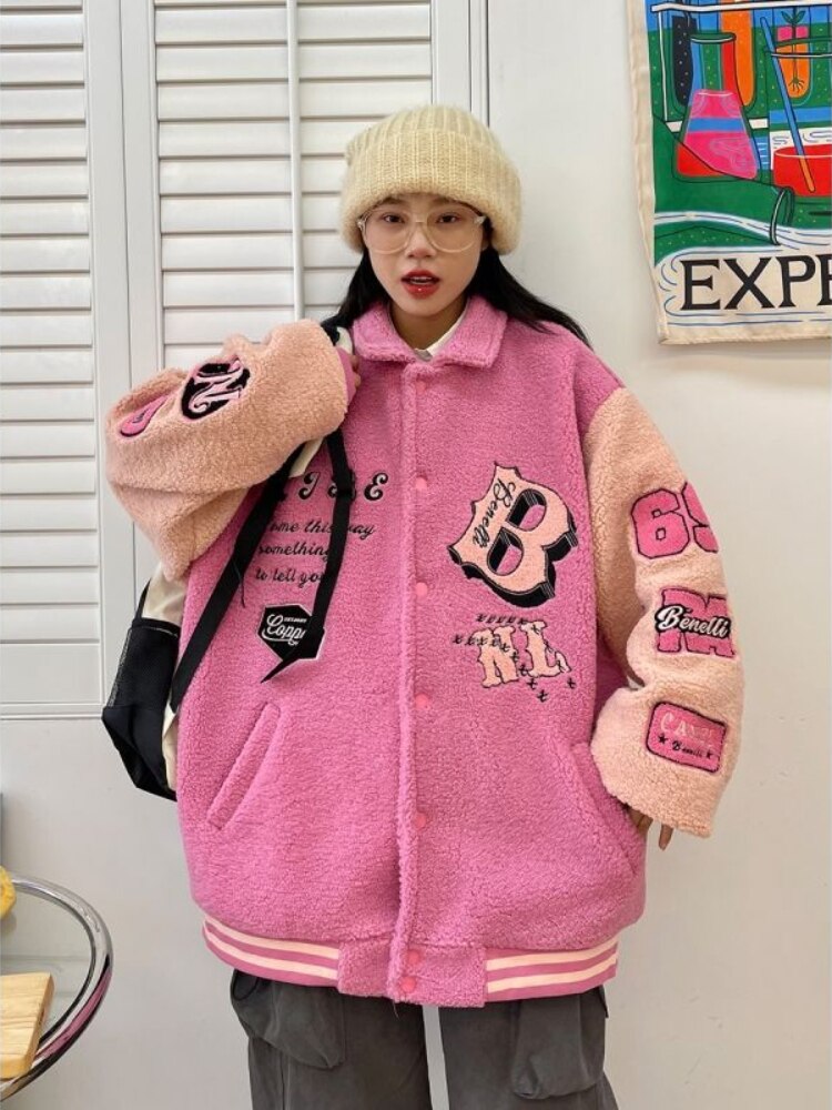 wool coat women loose varsity oversize Insane Dress