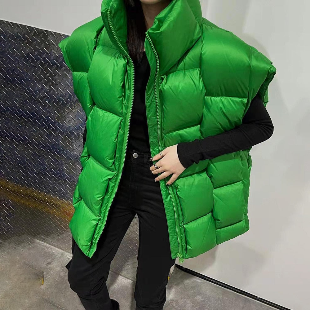 Gilet oversize quadroni super puffy unisex Green Insane Dress