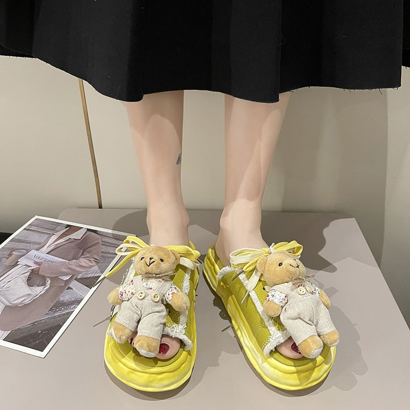 Ciabatta slipper cutomized applicazione teddy donna Insane Dress