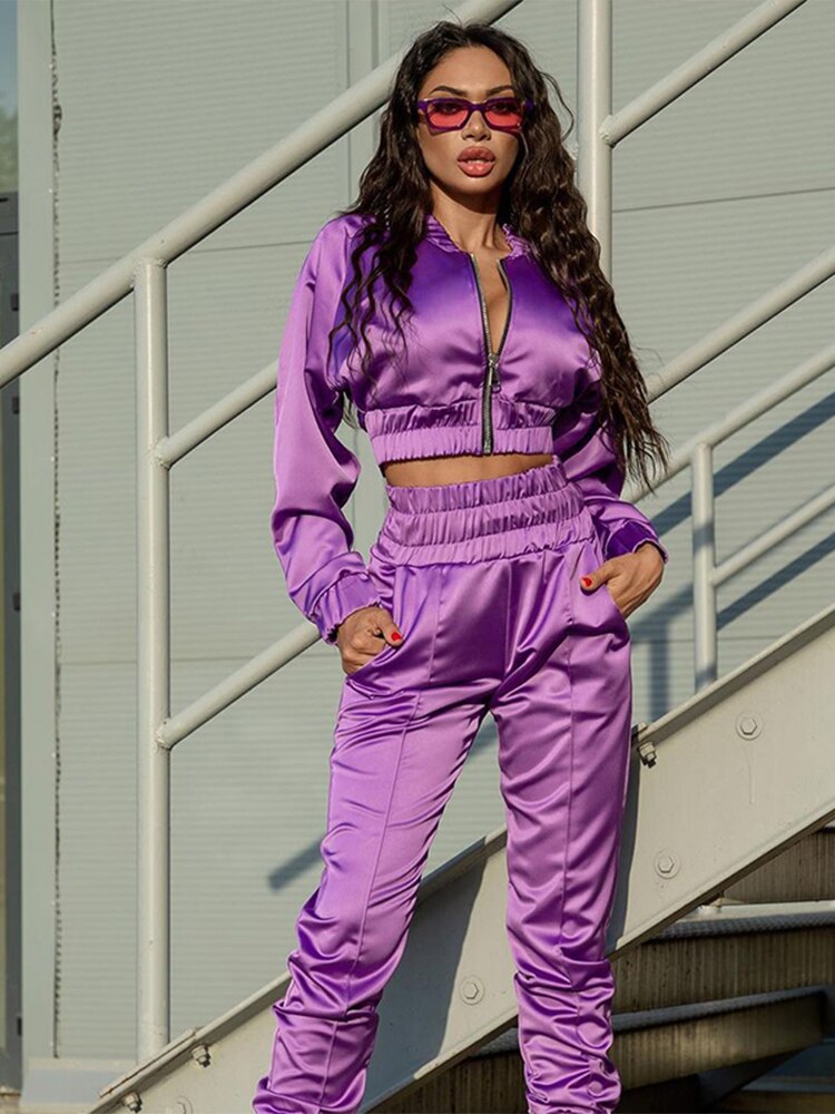 Tuta completa due pezzi con giacca full zip Purple Insane Dress
