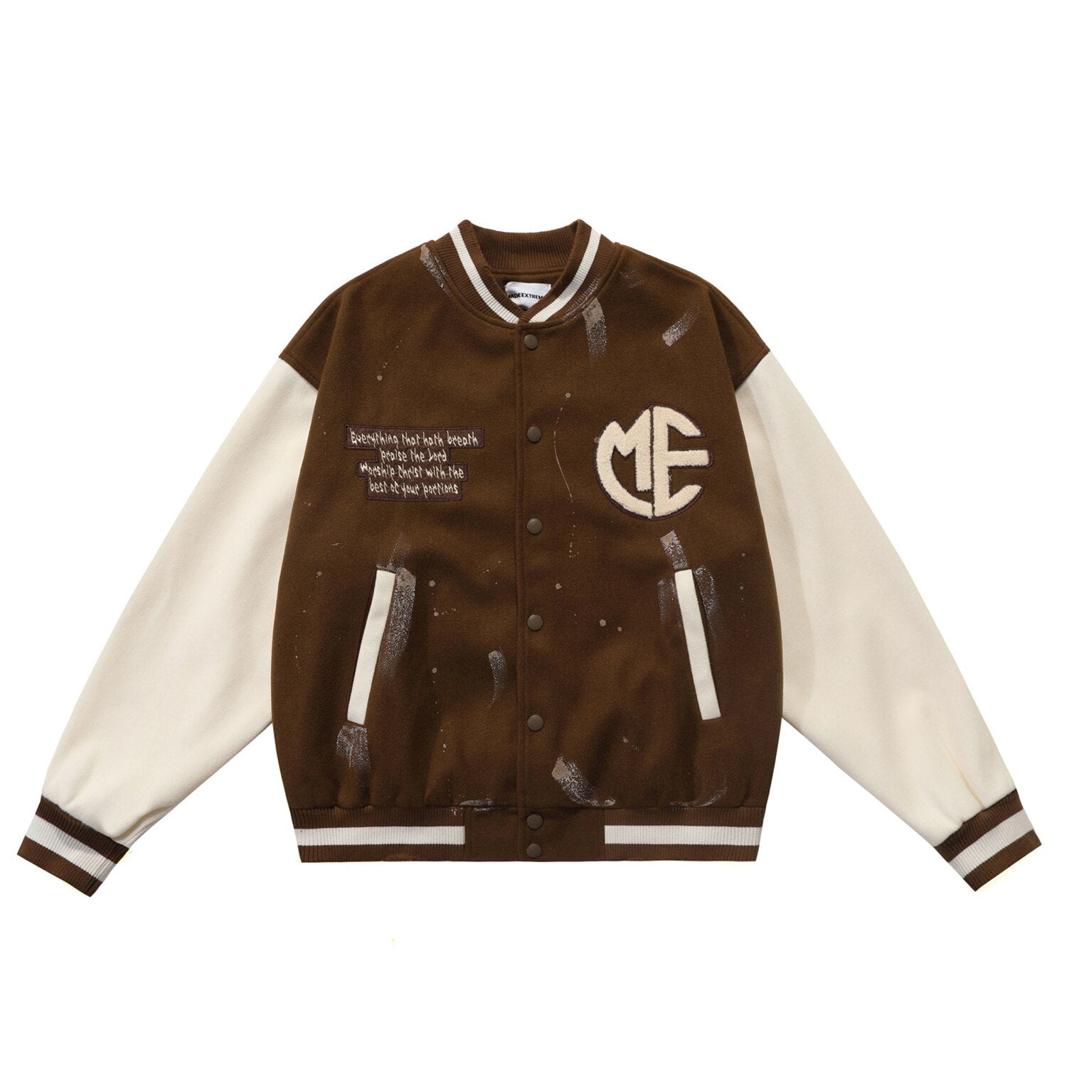 Varsity jacket vintage inspo unisex patch brown Insane Dress