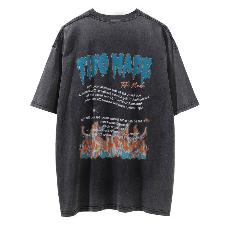 T shirt distressed uomo unisex con stampa vintage Insane Dress