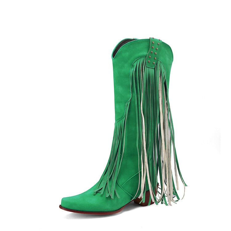 Retro Western Fringe Cowboy Cowgirl Boots Insane Dress