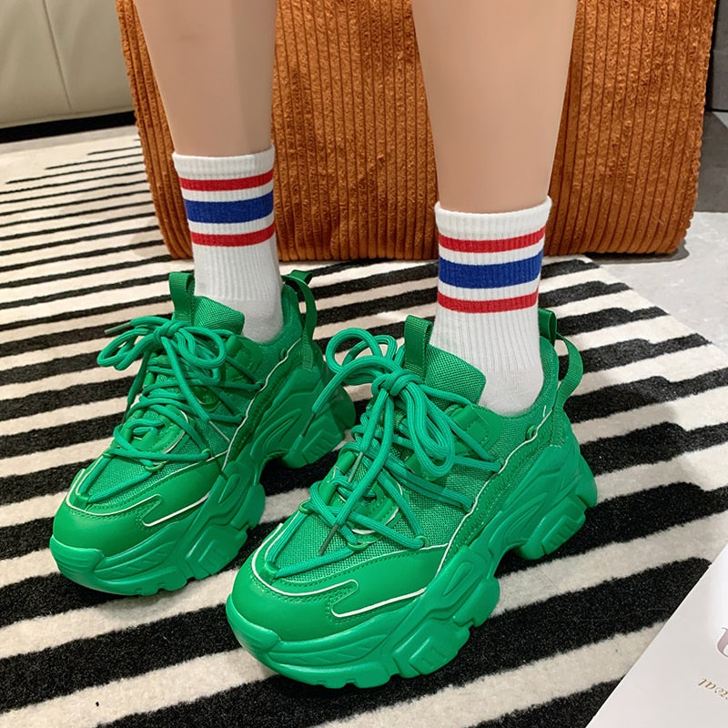 Sneakers Chunky donna vulcanizzate Green Insane Dress