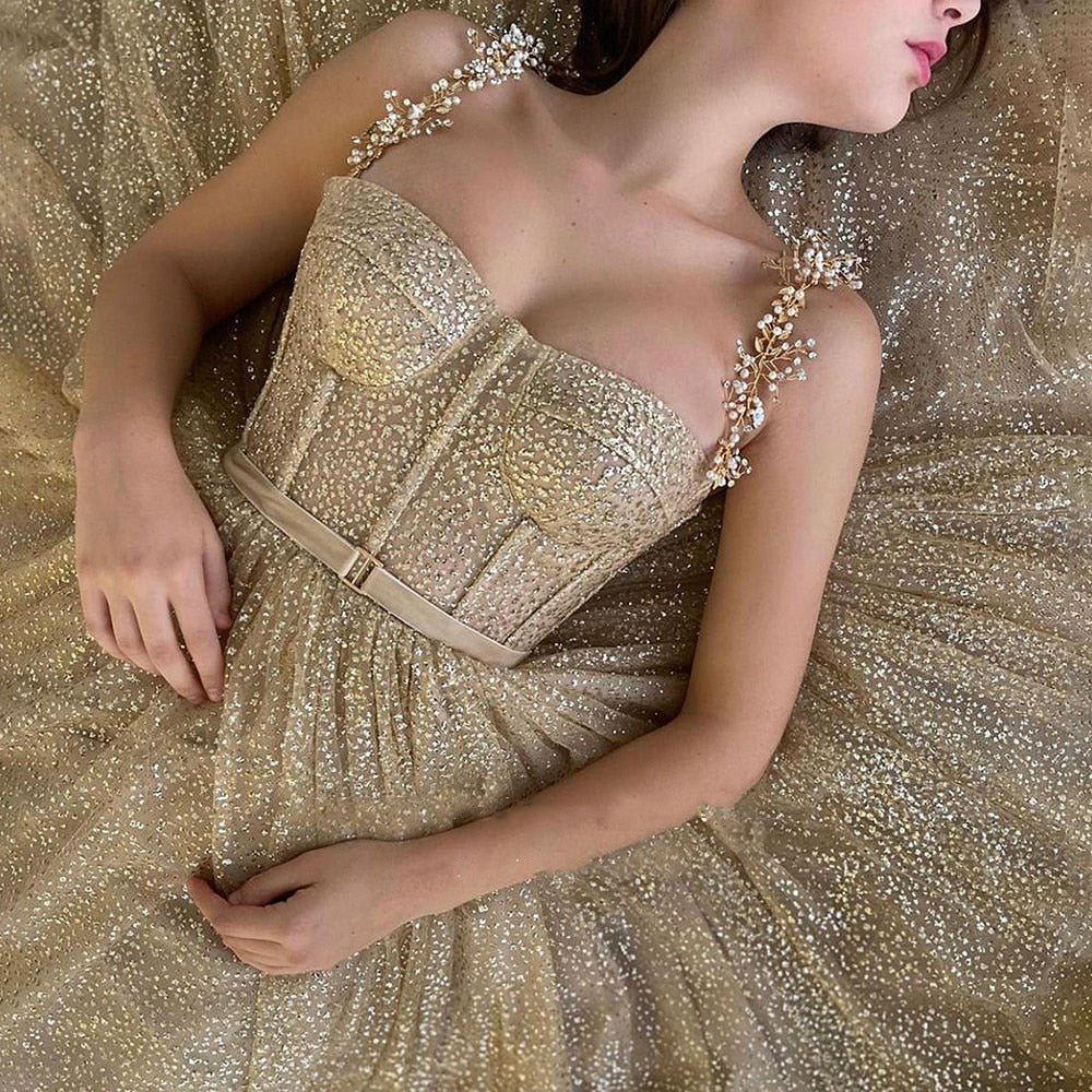 Abito Clarissa glitter gold corsetto lavorato cerimonia as picture Insane Dress