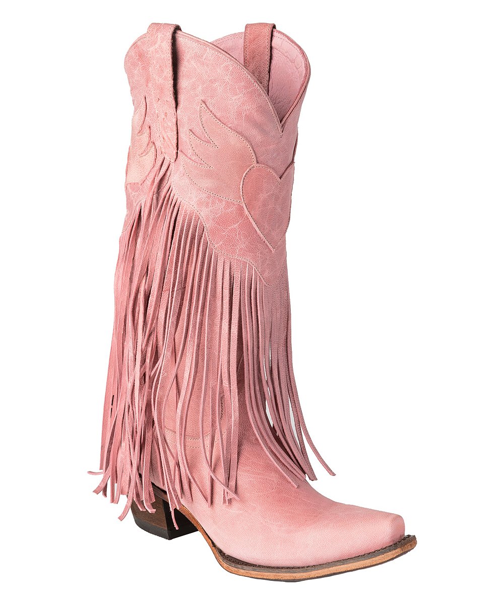 Retro Western Fringe Cowboy Cowgirl Boots Pink Insane Dress