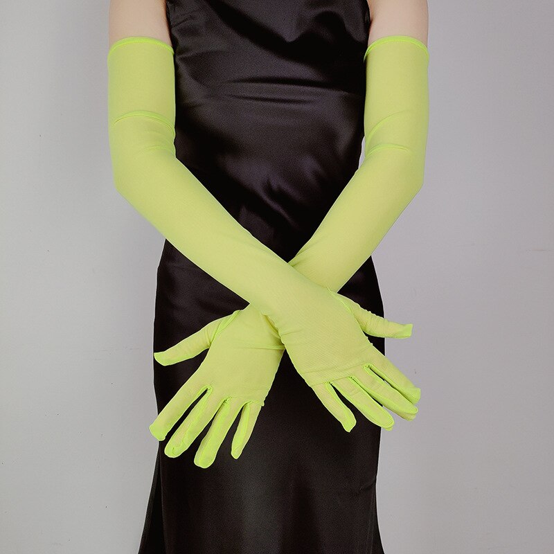 Mesh Long Ridding Gloves Women Fruit Green One Size Insane Dress