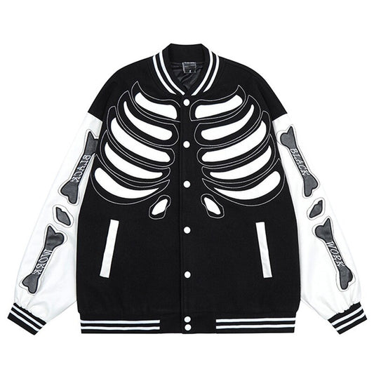 Varsity skeleton unisex patch Black Insane Dress