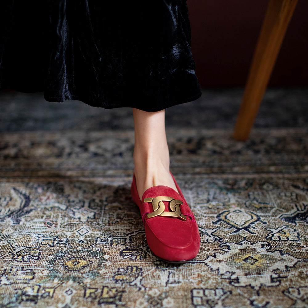 Mocassino suede icon Red MUST HAVE