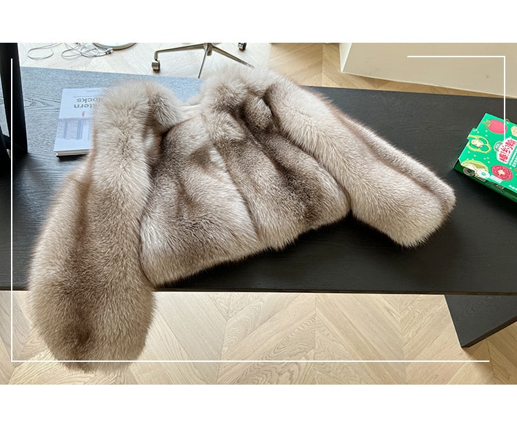 Real Fox Fur Coat Genuine Wholeskin Jacket Outwear Insane Dress