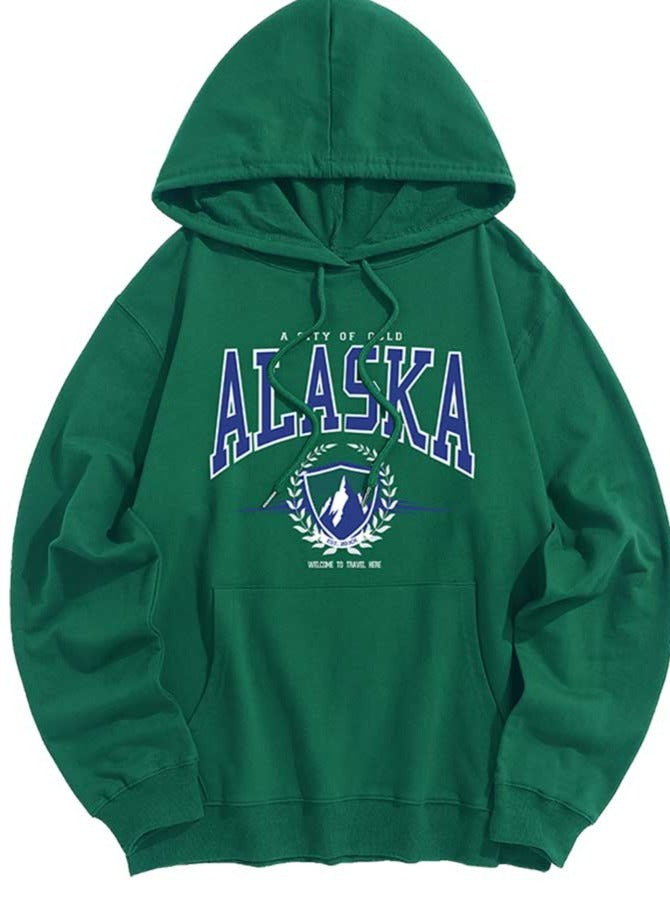 Felpa hoodie Alaska unisex vintage print Green Insane Dress