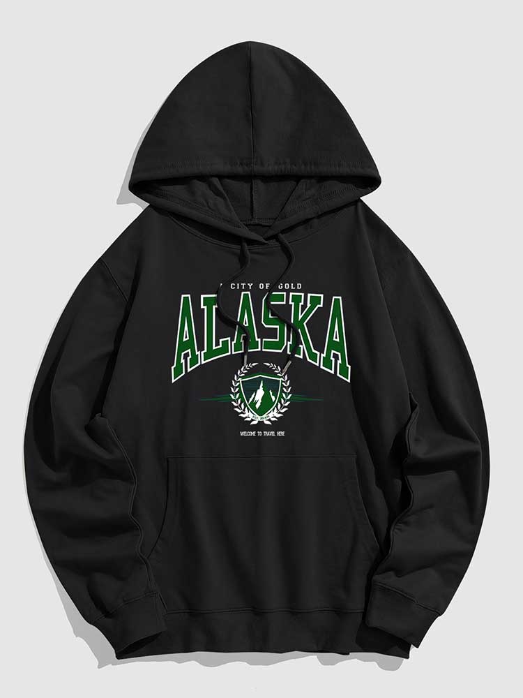 Felpa hoodie Alaska unisex vintage print Black Insane Dress