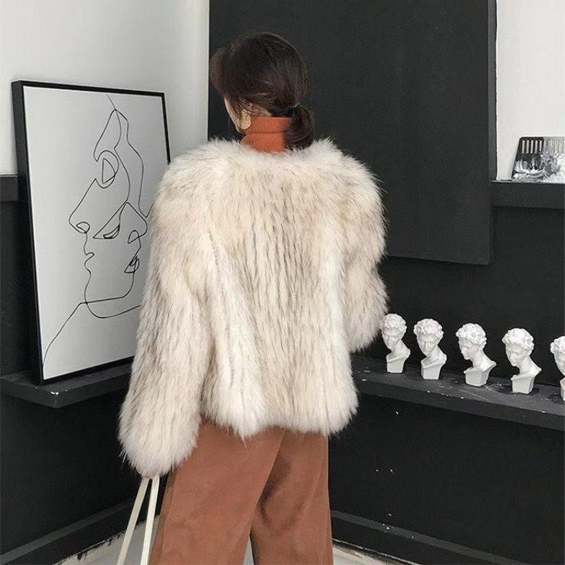 Faux Fur Coat Outerwear Furry Fluffy Women Insane Dress