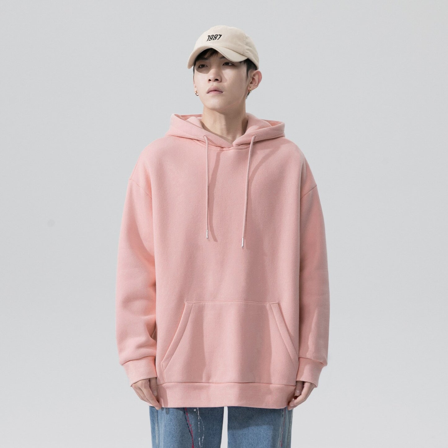 Felpa cappuccio basic oversize unisex Pink Insane Dress