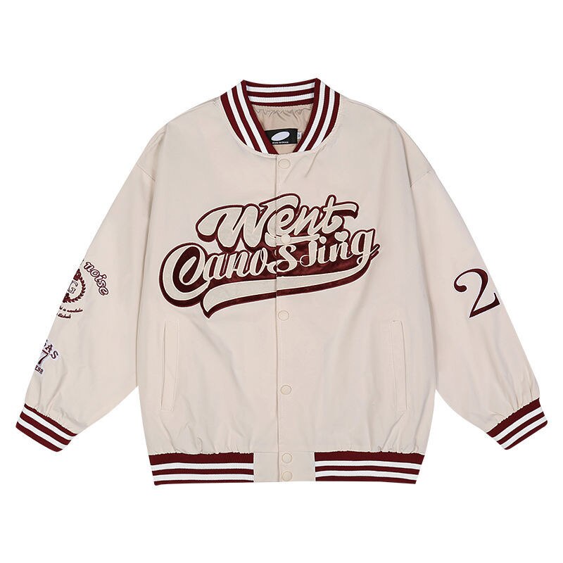 Baseball Jacket Bomber unisex vintage inspo white Insane Dress