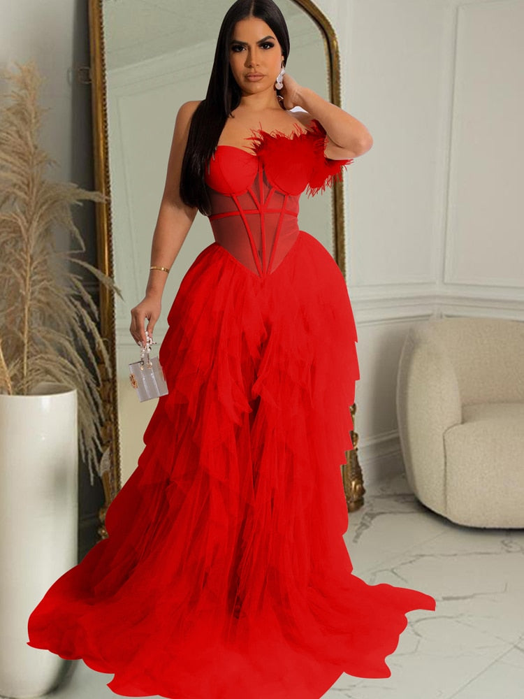 Abito donna Bridal lungo corsetto Red Insane Dress