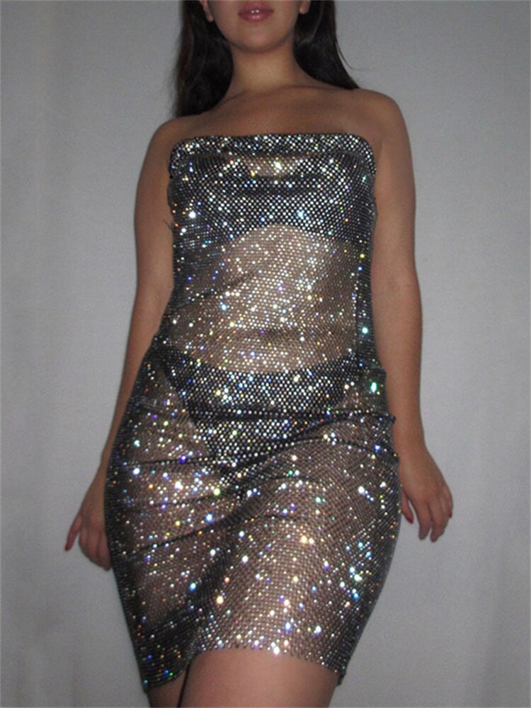 Mini abito con accessori strass lux donna Insane Dress