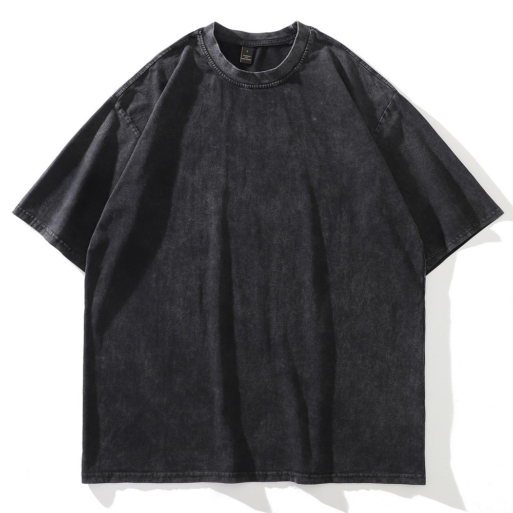 T-shirt Washed Distressed Oversized basic uomo Black Insane Dress